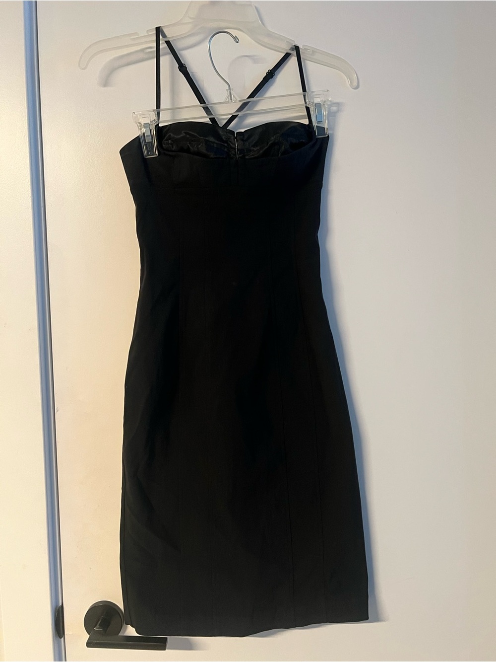 Express Black Strapless Sheath Dress with Thin Straps